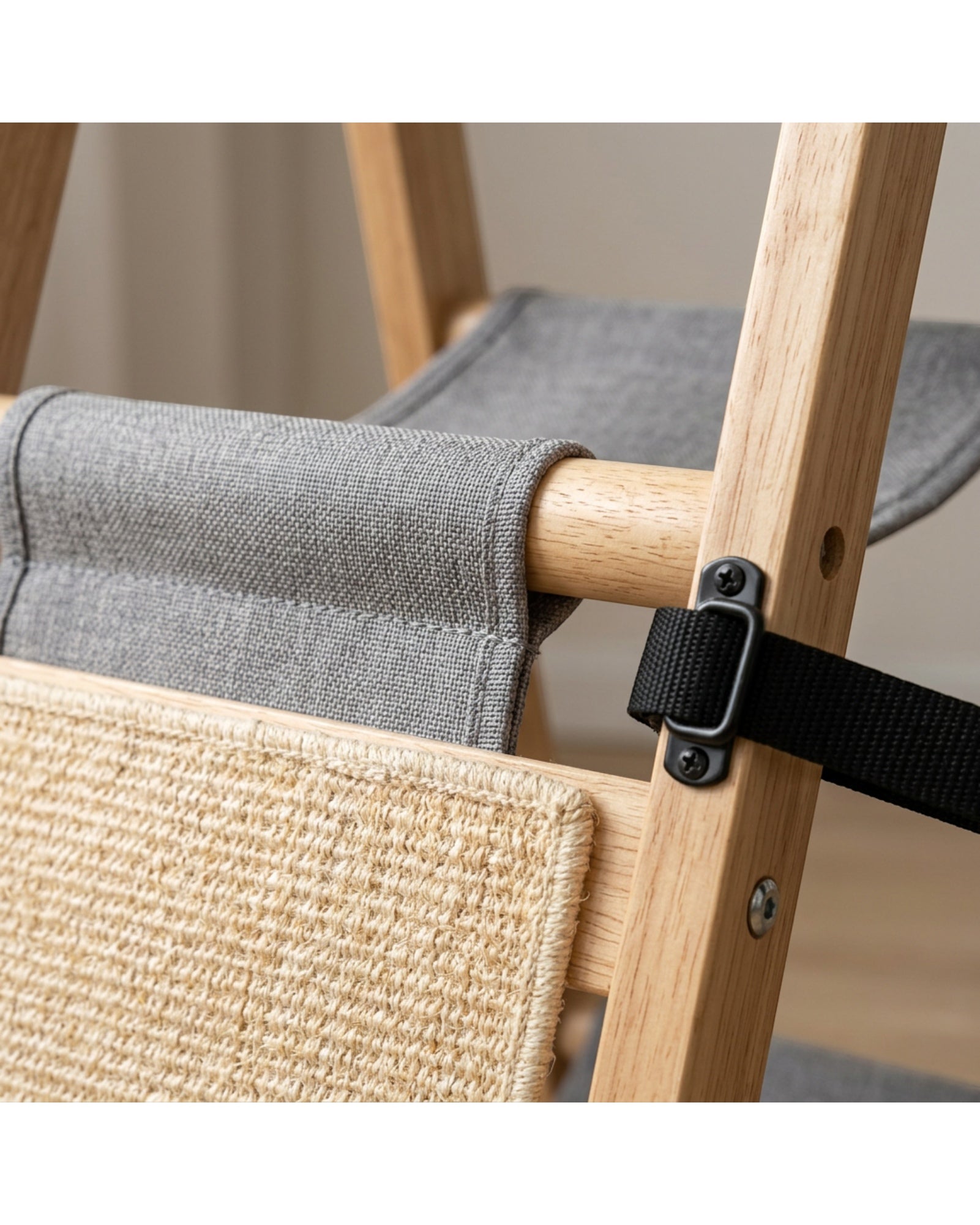 Fgbmx A-Frame Three Sling Cat Tree Natural Gray - Detail view