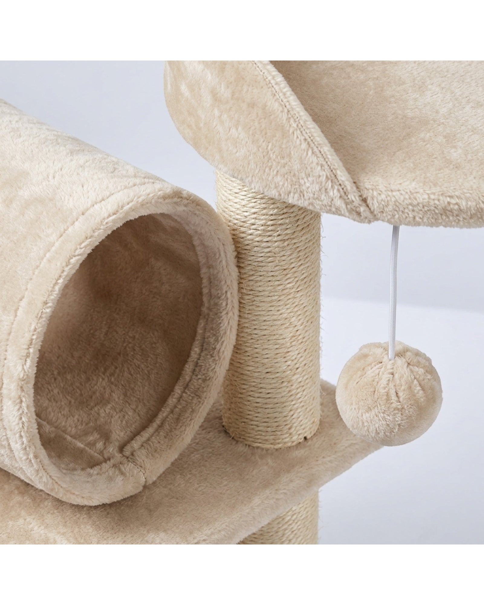 Fgbmx Low Kitten Cat Tree Oatmeal 30 in with Tunnel