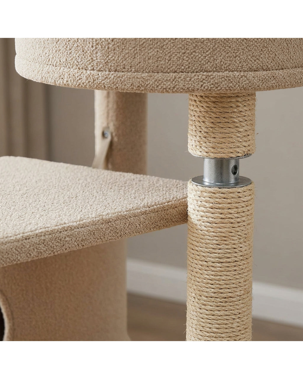Fgbmx Oval Base Spiral Four Platform Cat Tree Sand - Detail view