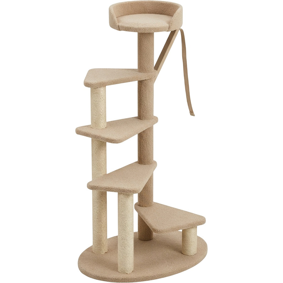 Fgbmx Oval Base Spiral Four Platform Cat Tree Sand