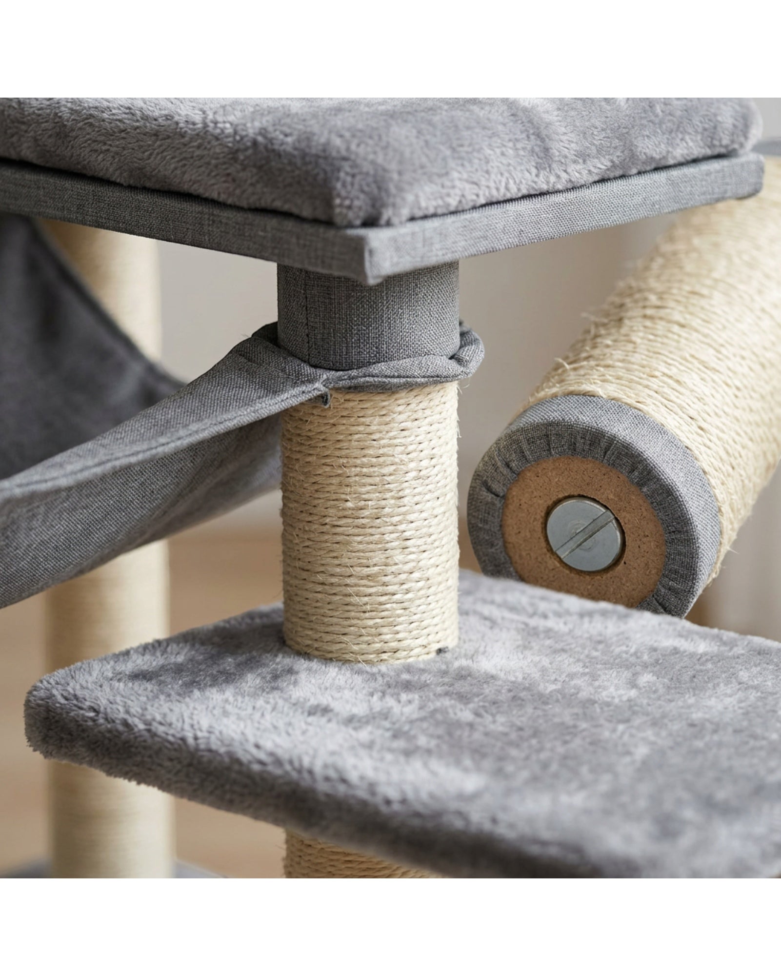 Fgbmx Slim Cat Tower Gray 58 in with Twin Perches