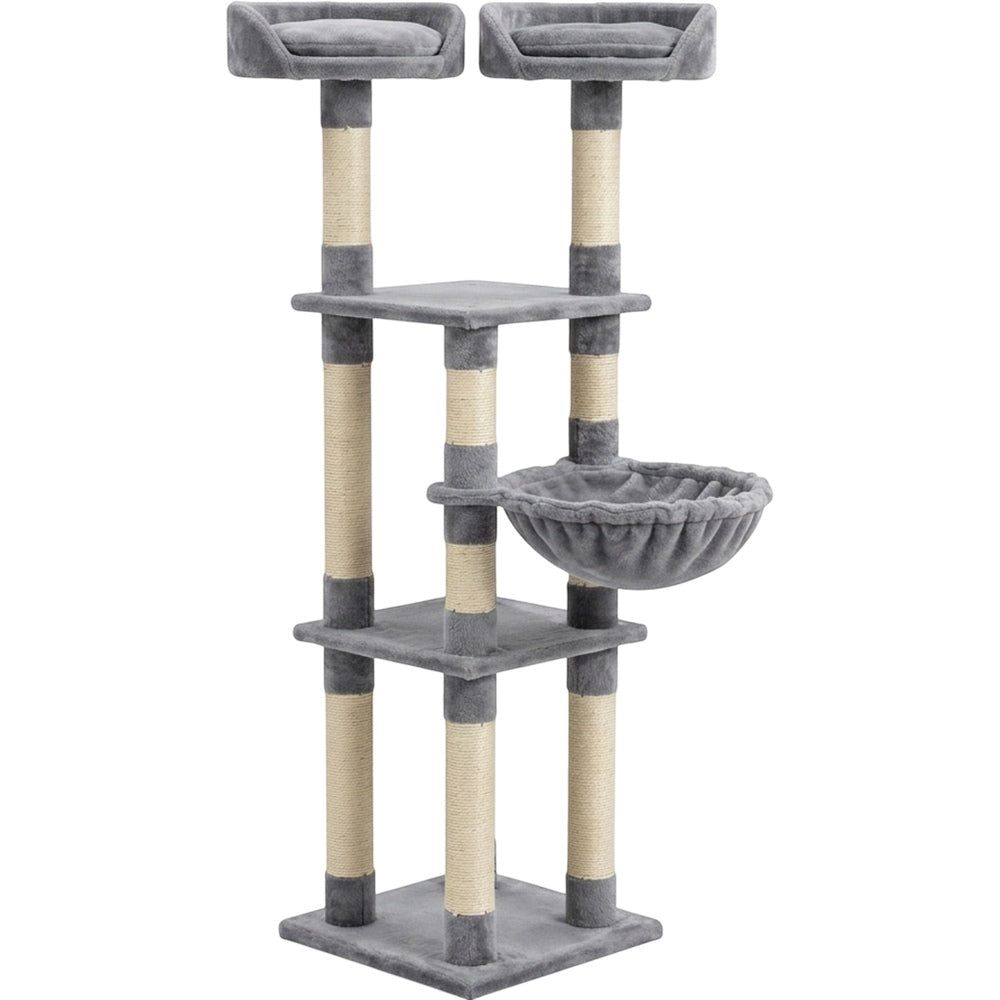 Fgbmx Slim Cat Tower Gray 58 in with Twin Perches