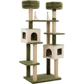 Fgbmx Twin Condo Offset Cat Tower Olive Cream - Product view